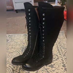 A.S.98 Trillie Boots Black Suede Size 37